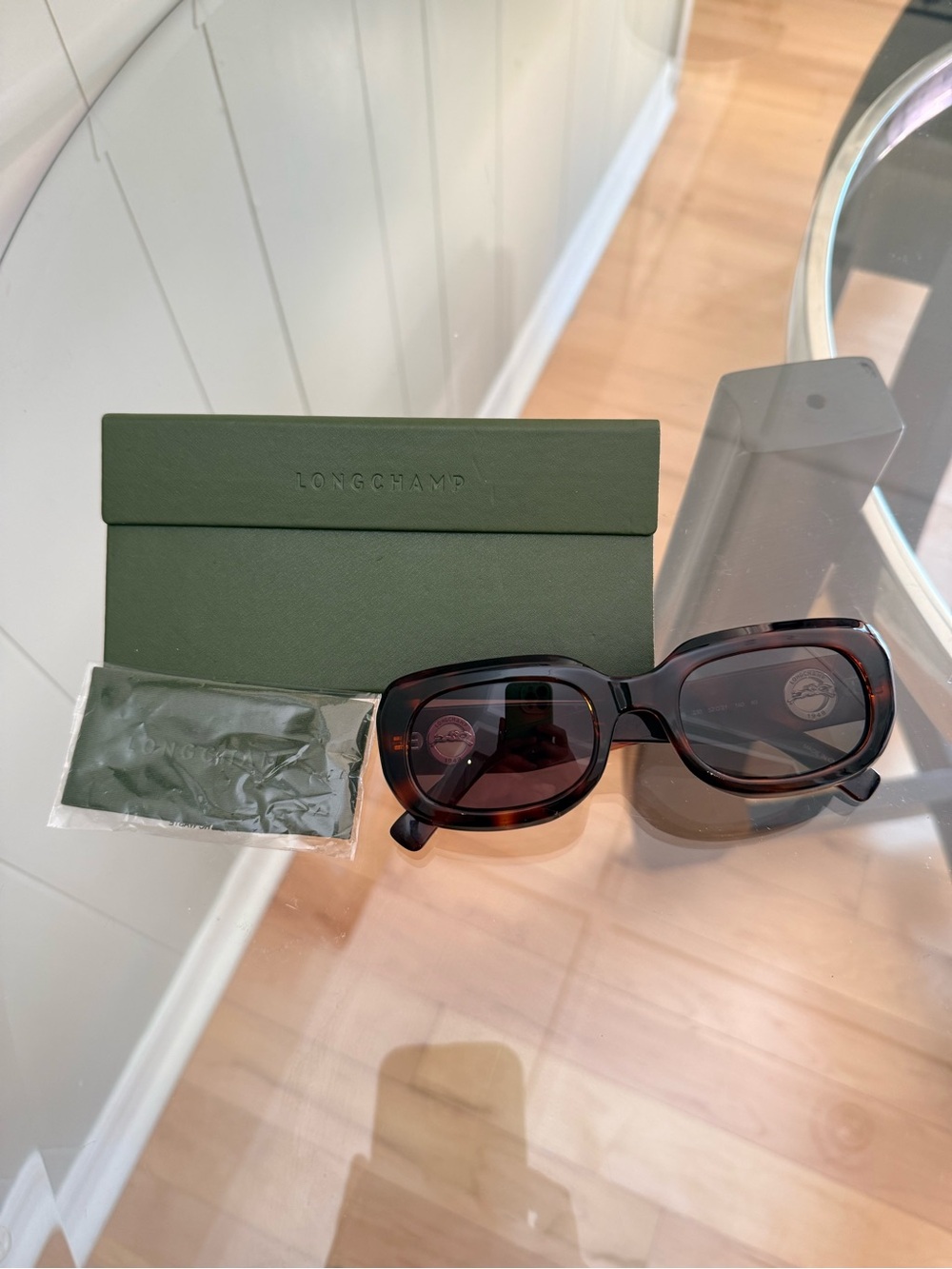 Longchamp Women’s Tortoiseshell Rectangular Sunglasses - Brown